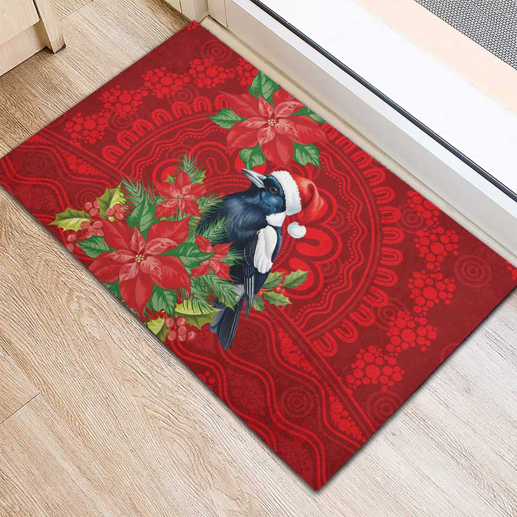 Australian Magpie Rubber Doormat Aboriginal Inspired Christmas - Aussie Hoodie
