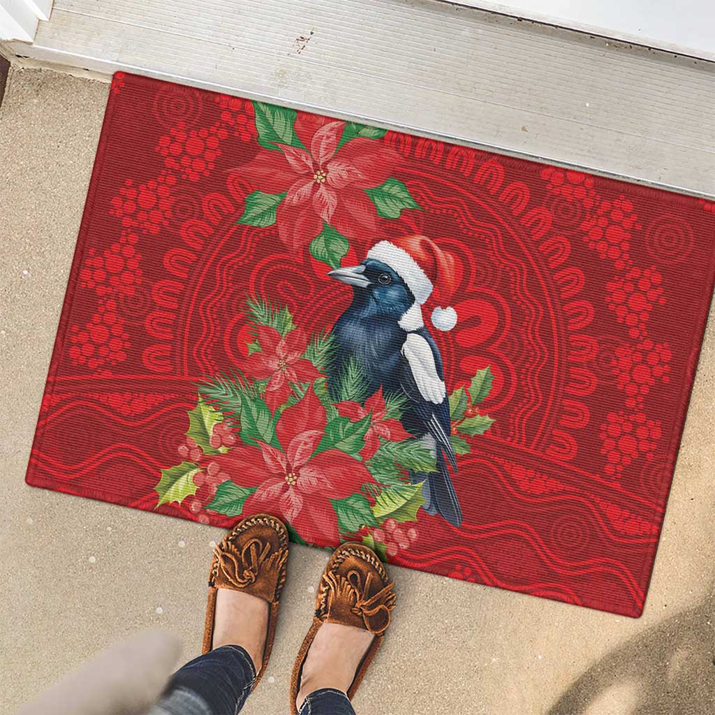 Australian Magpie Rubber Doormat Aboriginal Inspired Christmas - Aussie Hoodie