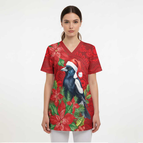 Australian Magpie Scrub Top Aboriginal Inspired Christmas - Aussie Hoodie