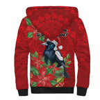 Australian Magpie Sherpa Hoodie Aboriginal Inspired Christmas - Aussie Hoodie