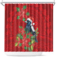 Australian Magpie Shower Curtain Aboriginal Inspired Christmas - Aussie Hoodie