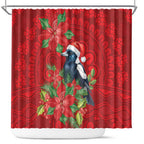 Australian Magpie Shower Curtain Aboriginal Inspired Christmas - Aussie Hoodie