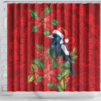 Australian Magpie Shower Curtain Aboriginal Inspired Christmas - Aussie Hoodie