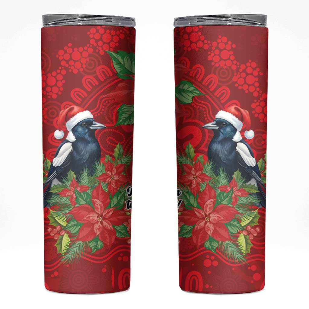 Australian Magpie Skinny Tumbler Aboriginal Inspired Christmas - Aussie Hoodie
