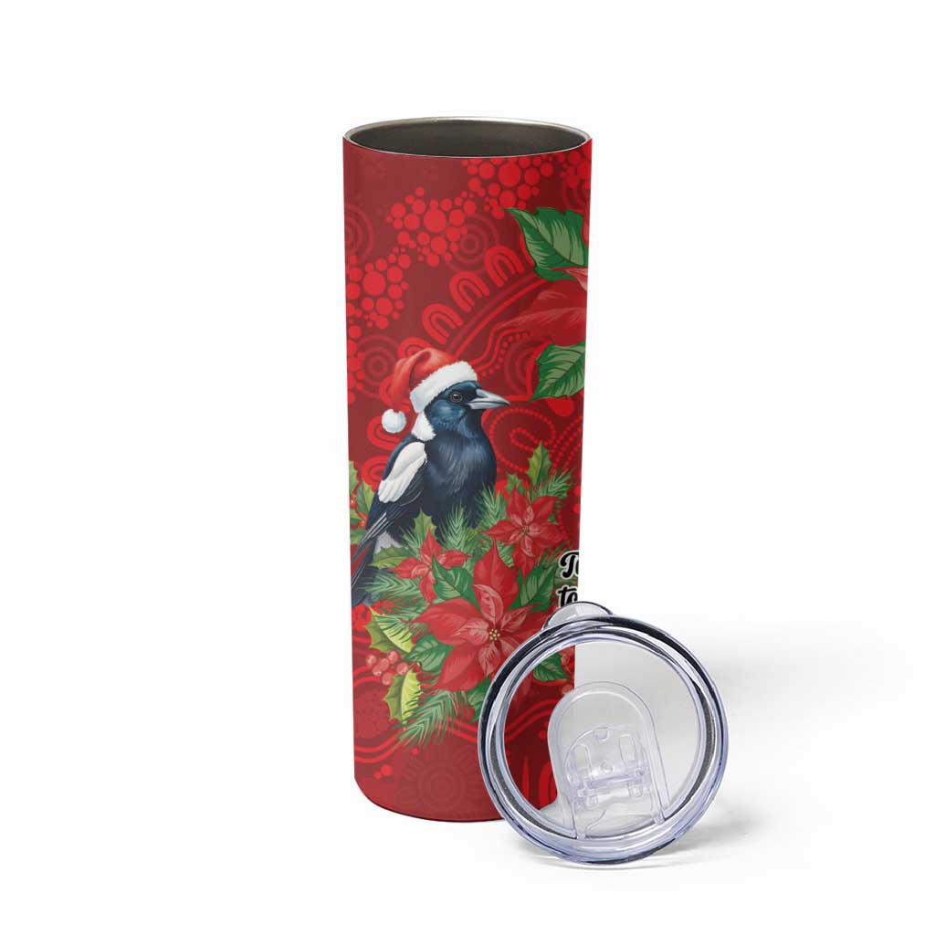 Australian Magpie Skinny Tumbler Aboriginal Inspired Christmas - Aussie Hoodie