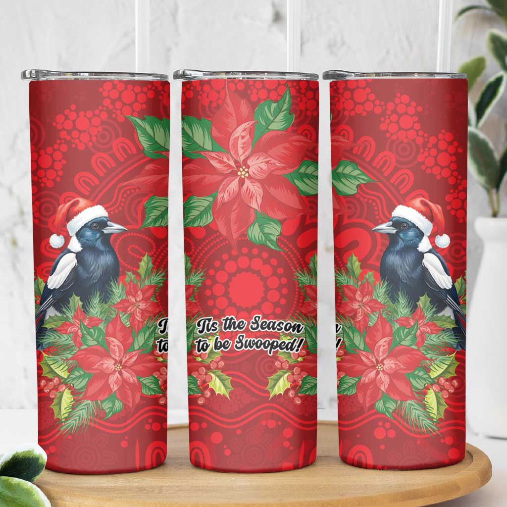 Australian Magpie Skinny Tumbler Aboriginal Inspired Christmas - Aussie Hoodie