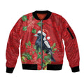 Australian Magpie Sleeve Zip Bomber Jacket Aboriginal Inspired Christmas - Aussie Hoodie
