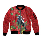 Australian Magpie Sleeve Zip Bomber Jacket Aboriginal Inspired Christmas - Aussie Hoodie