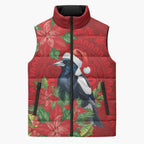 Australian Magpie Sleeveless Puffer Jacket Aboriginal Inspired Christmas - Aussie Hoodie