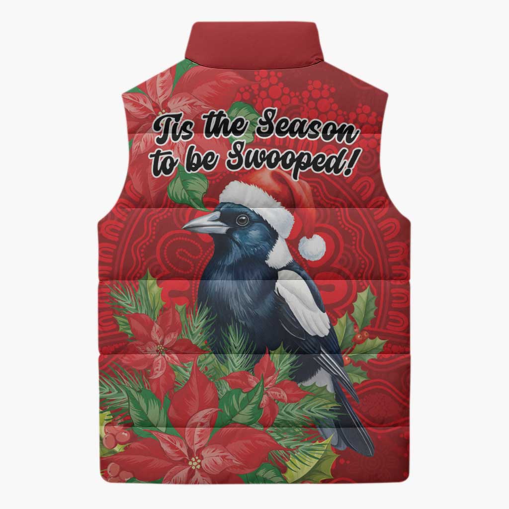 Australian Magpie Sleeveless Puffer Jacket Aboriginal Inspired Christmas - Aussie Hoodie