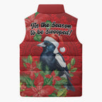 Australian Magpie Sleeveless Puffer Jacket Aboriginal Inspired Christmas - Aussie Hoodie