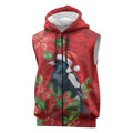 Australian Magpie Sleeveless Zip Hoodie Aboriginal Inspired Christmas LT9