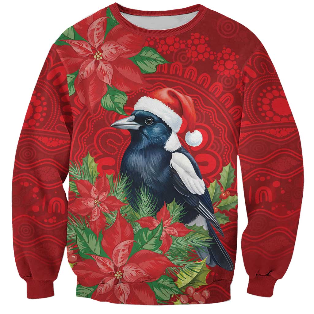 Australian Magpie Sweatshirt Aboriginal Inspired Christmas - Aussie Hoodie