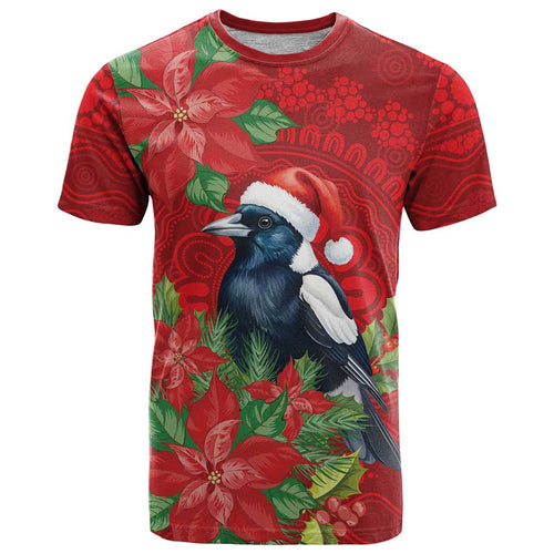 Australian Magpie T Shirt Aboriginal Inspired Christmas - Aussie Hoodie