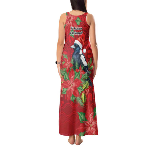 Australian Magpie Tank Maxi Dress Aboriginal Inspired Christmas - Aussie Hoodie