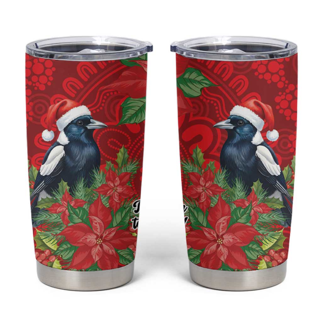 Australian Magpie Tumbler Cup Aboriginal Inspired Christmas - Aussie Hoodie