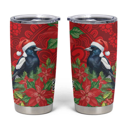 Australian Magpie Tumbler Cup Aboriginal Inspired Christmas - Aussie Hoodie