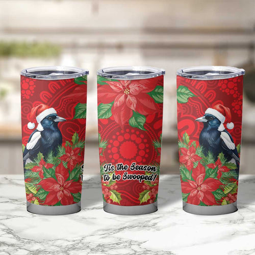 Australian Magpie Tumbler Cup Aboriginal Inspired Christmas - Aussie Hoodie