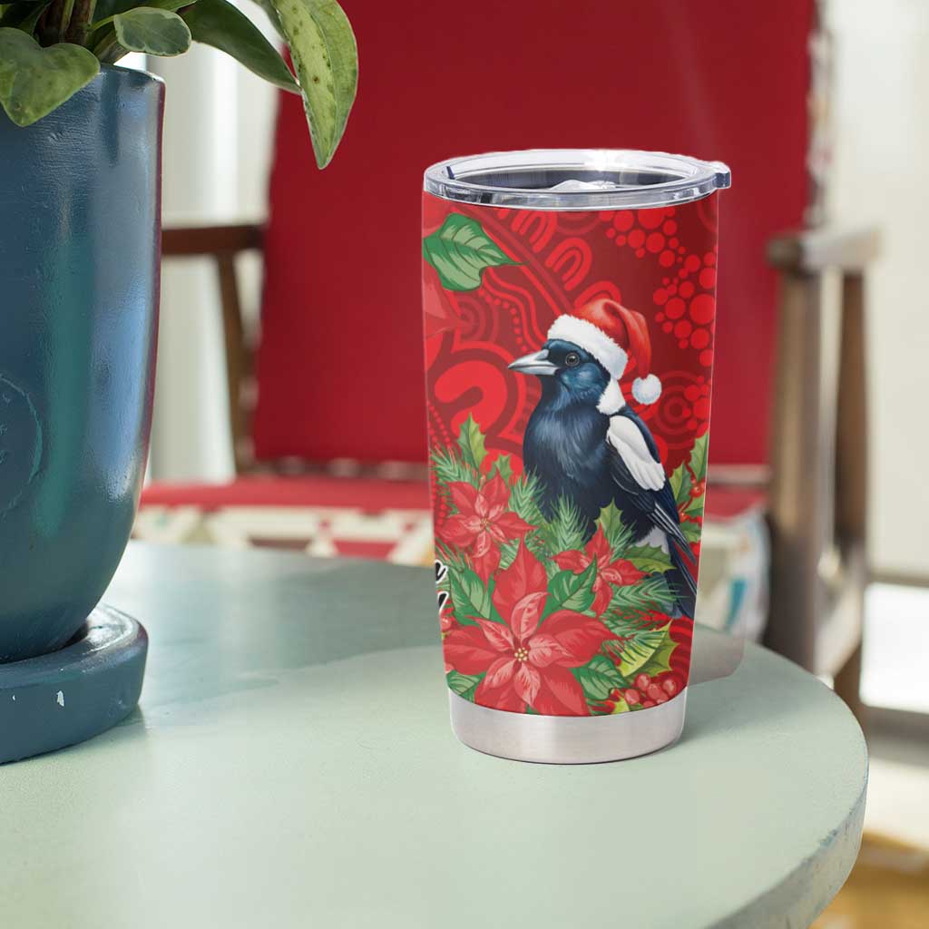 Australian Magpie Tumbler Cup Aboriginal Inspired Christmas - Aussie Hoodie