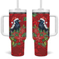 Australian Magpie Tumbler With Handle Aboriginal Inspired Christmas - Aussie Hoodie