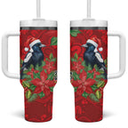 Australian Magpie Tumbler With Handle Aboriginal Inspired Christmas - Aussie Hoodie