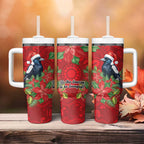 Australian Magpie Tumbler With Handle Aboriginal Inspired Christmas - Aussie Hoodie