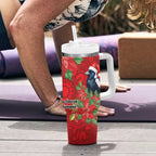 Australian Magpie Tumbler With Handle Aboriginal Inspired Christmas - Aussie Hoodie