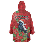 Australian Magpie Wearable Blanket Hoodie Aboriginal Inspired Christmas - Aussie Hoodie
