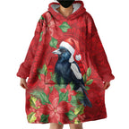 Australian Magpie Wearable Blanket Hoodie Aboriginal Inspired Christmas - Aussie Hoodie