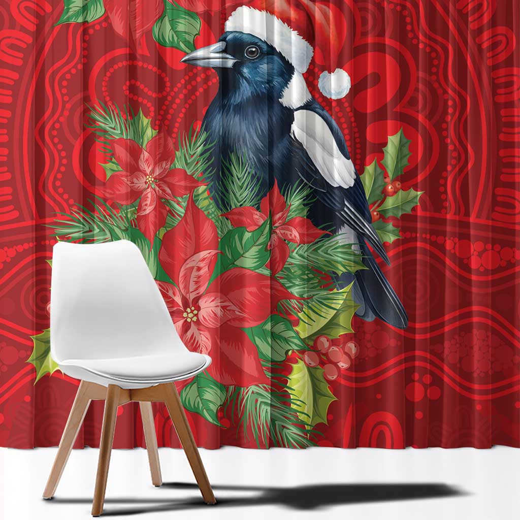 Australian Magpie Window Curtain Aboriginal Inspired Christmas - Aussie Hoodie