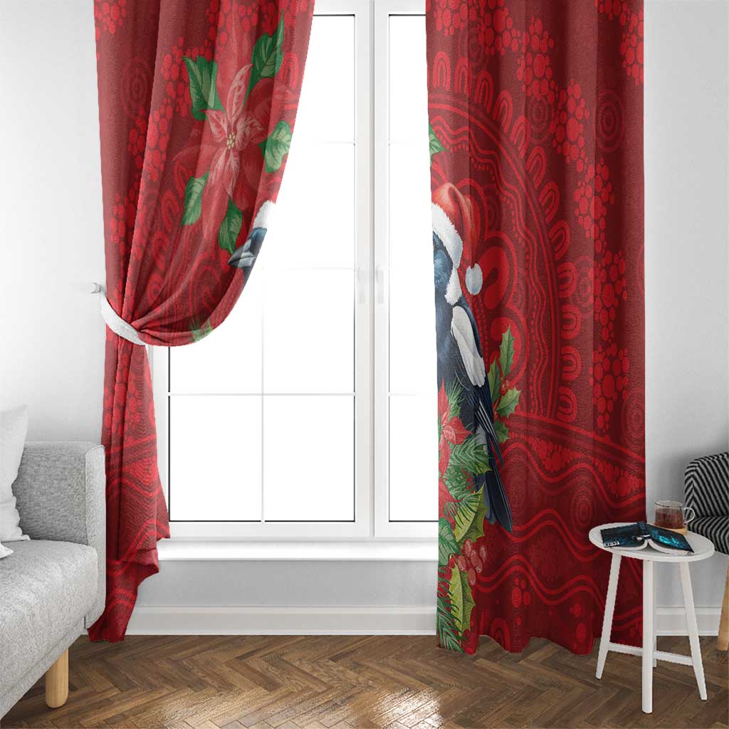 Australian Magpie Window Curtain Aboriginal Inspired Christmas - Aussie Hoodie