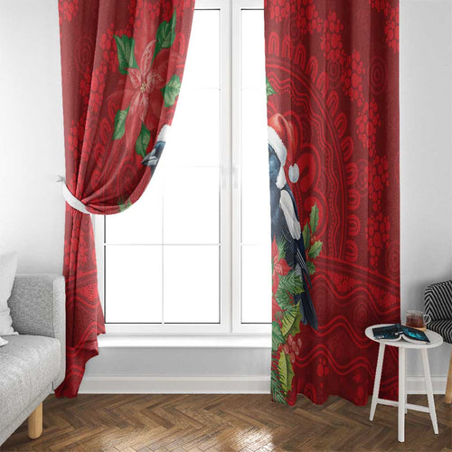 Australian Magpie Window Curtain Aboriginal Inspired Christmas - Aussie Hoodie
