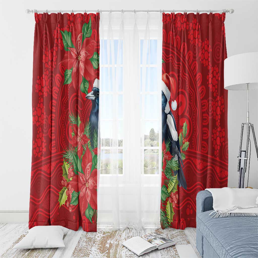 Australian Magpie Window Curtain Aboriginal Inspired Christmas - Aussie Hoodie