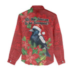 Australian Magpie Women Casual Shirt Aboriginal Inspired Christmas - Aussie Hoodie