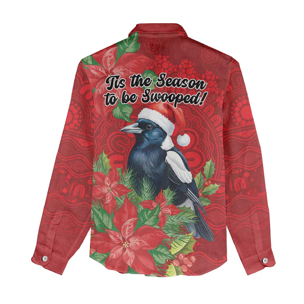 Australian Magpie Women Casual Shirt Aboriginal Inspired Christmas - Aussie Hoodie