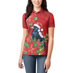 Australian Magpie Women Polo Shirt Aboriginal Inspired Christmas - Aussie Hoodie