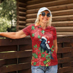 Australian Magpie Women Polo Shirt Aboriginal Inspired Christmas - Aussie Hoodie
