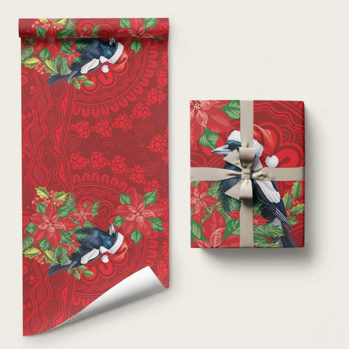 Australian Magpie Wrapping Paper Aboriginal Inspired Christmas - Aussie Hoodie
