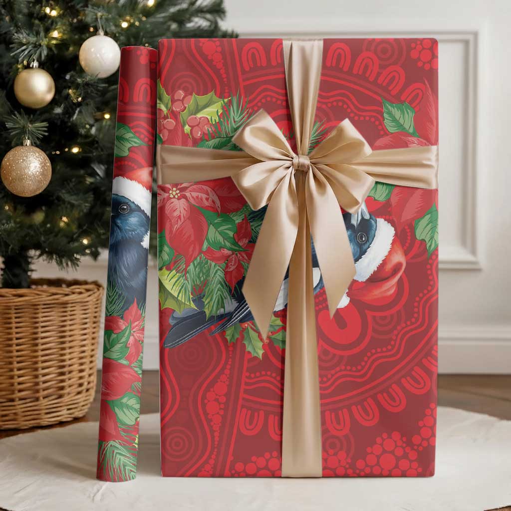 Australian Magpie Wrapping Paper Aboriginal Inspired Christmas - Aussie Hoodie