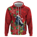 Australian Magpie Zip Hoodie Aboriginal Inspired Christmas - Aussie Hoodie