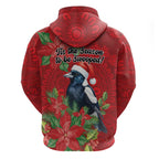 Australian Magpie Zip Hoodie Aboriginal Inspired Christmas - Aussie Hoodie
