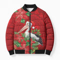 Australian Pelican Bomber Puffer Jacket Aboriginal Inspired Christmas - Aussie Hoodie