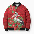 Australian Pelican Bomber Puffer Jacket Aboriginal Inspired Christmas - Aussie Hoodie