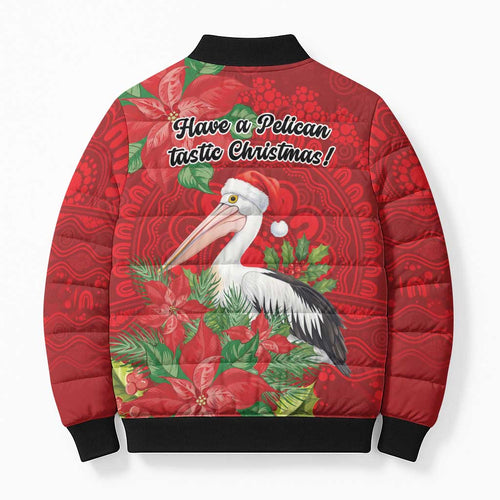 Australian Pelican Bomber Puffer Jacket Aboriginal Inspired Christmas - Aussie Hoodie