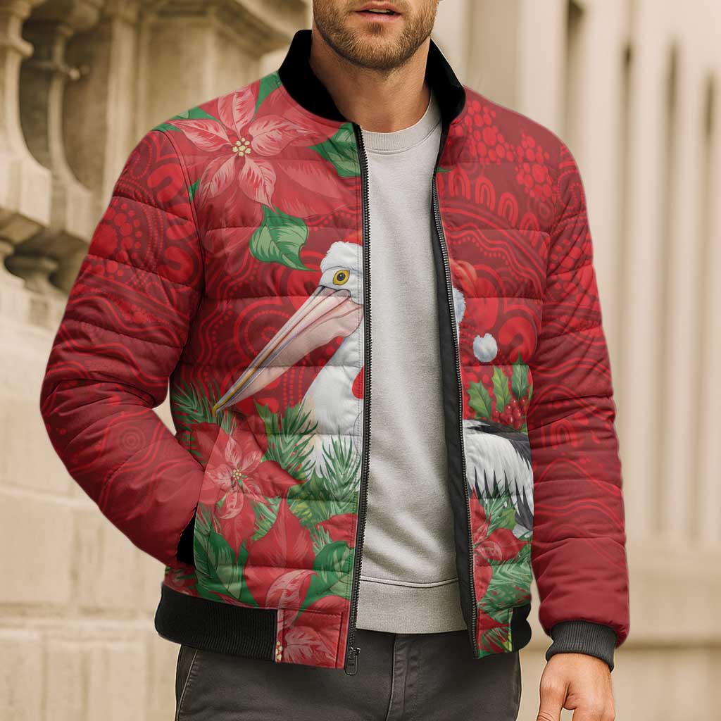 Australian Pelican Bomber Puffer Jacket Aboriginal Inspired Christmas - Aussie Hoodie