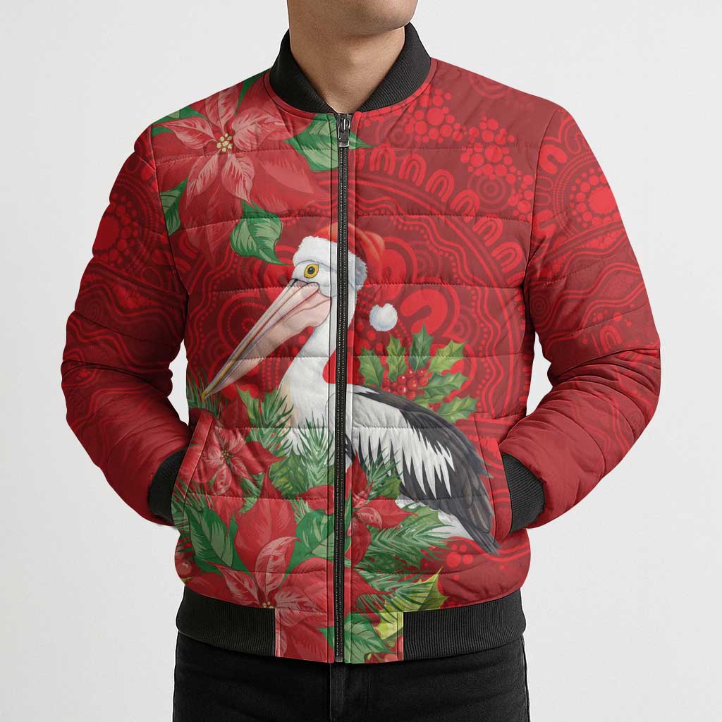 Australian Pelican Bomber Puffer Jacket Aboriginal Inspired Christmas - Aussie Hoodie