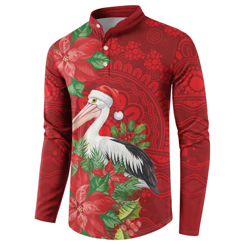 Australian Pelican Button Sweatshirt Aboriginal Inspired Christmas - Aussie Hoodie