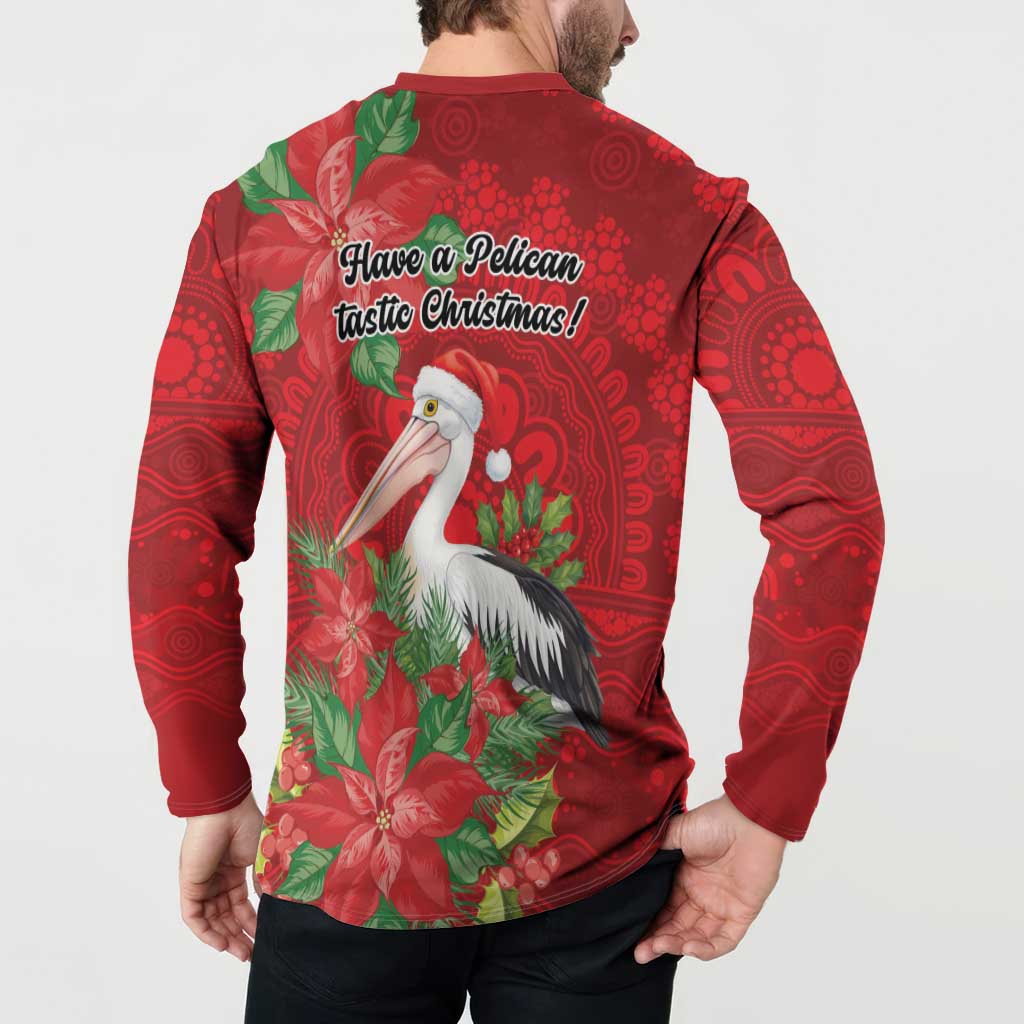 Australian Pelican Button Sweatshirt Aboriginal Inspired Christmas - Aussie Hoodie