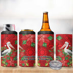 Australian Pelican 4 in 1 Can Cooler Tumbler Aboriginal Inspired Christmas - Aussie Hoodie