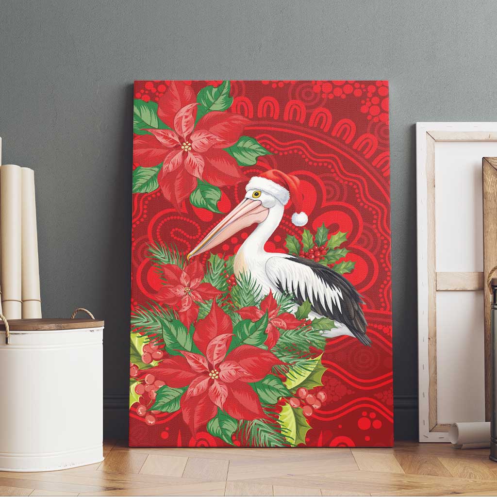 Australian Pelican Canvas Wall Art Aboriginal Inspired Christmas - Aussie Hoodie